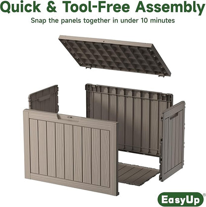 EasyUp 45 Gallon Outdoor Storage Box, Resin Waterproof UV-Resistant Deck Box - Image 7