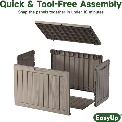 EasyUp 55 Gallon Deck Boxes Outdoor Waterproof, Resin Outside Storage Box - Image 5