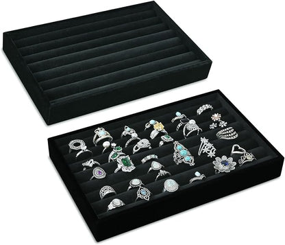 MOOCA 2 Pcs Set Ring Tray Display, Ring Showcase Display Jewelry Organizer Stand by Mooca