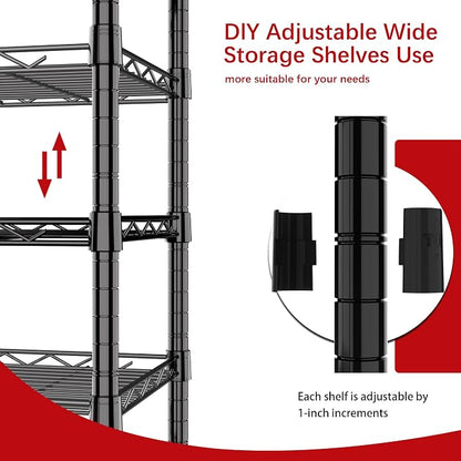 REGILLER 6 Wire Shelving Steel Storage Rack Adjustable Unit Shelves - Image 4