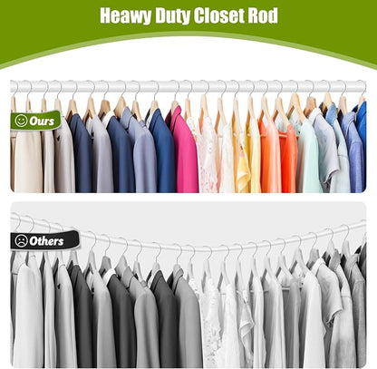 Closet Rod, 16 to 75 Inch Clothes Rods Heavy Duty Adjustable Clothes Rods - Image 2