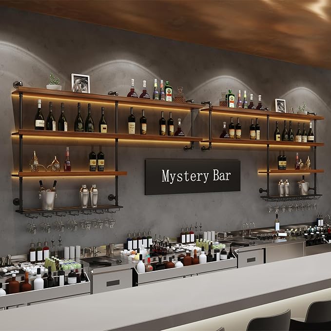 Solid Wood Wall Mounted Wine Rack, Large Wine Rack by Unknown
