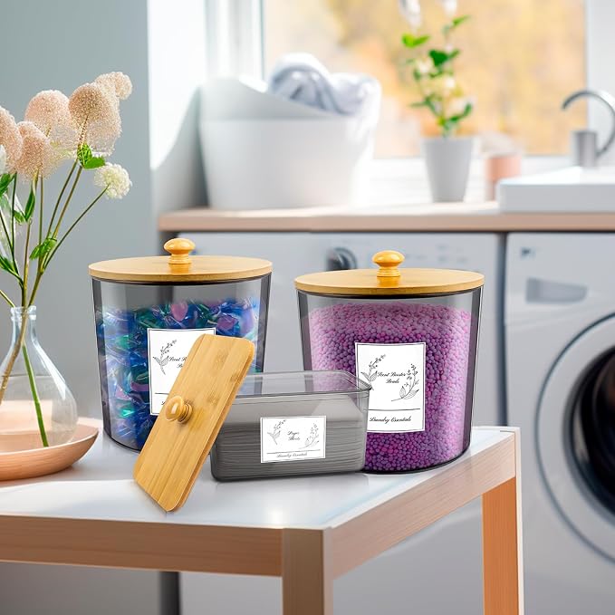 3 Pack Plastic Laundry Powder Container & Dryer Sheet Holder - Image 9