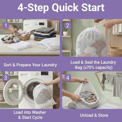 2 Pack XL Mesh Laundry Bags, Machine Washable Heavy Duty Mesh Storage Bag - Image 3