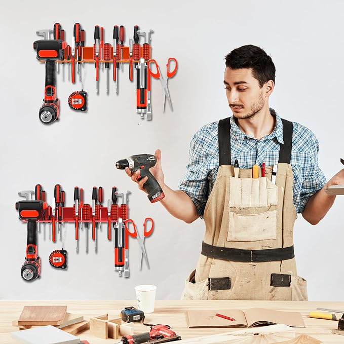 Metal Screwdriver Organizer, Wall Mount Plier Organizer Hammer Holder, Hand - Image 5