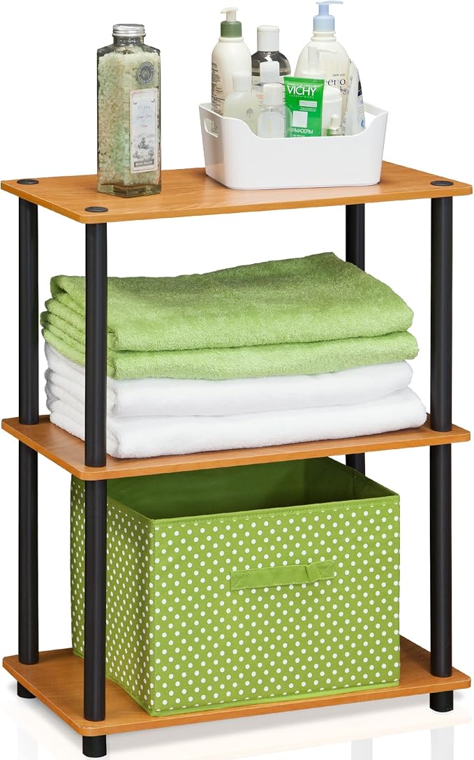 Furinno TURN-N-TUBE Storage Shelves, 3-Tier Book Shelf, Corner Shelf, Toolless by Furinno-FitsYourSpaceFitsYourBudget