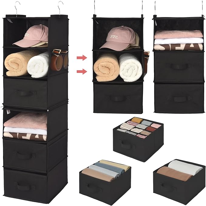 GRANNY SAYS 6-Shelf Hanging Closet Organizers and Storage, Separable to 2 Pack by GRANNYSAYS