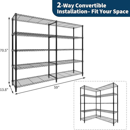 Garvee 5-Tier Storage Shelves 70" H Metal Garage Shelving Unit - Image 3