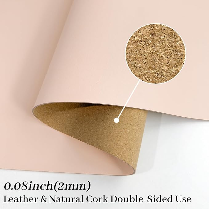 Bloss Pink Desk Mat, Leather Desk Pad, Desk Matt - Image 2