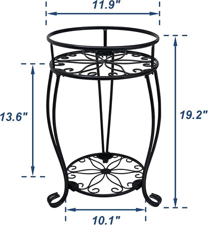 CASIMR 2 Tier Plant Stand, 19.2 inch Tall Metal Potted Holder Rack, Indoor - Image 7