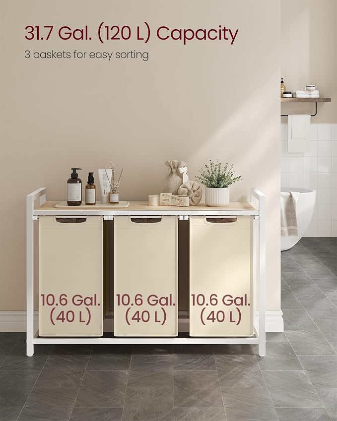 VASAGLE Laundry Hamper, Laundry Basket Sorter - Image 3