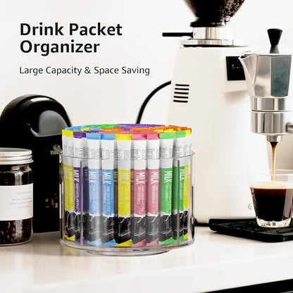 Divided Drink Packet Organizer, Rotating Turntable Organizer, Water Drink - Image 5