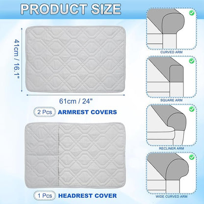 uxcell 3Pcs Sofa Armrest Covers, Armchair Covers - Image 2