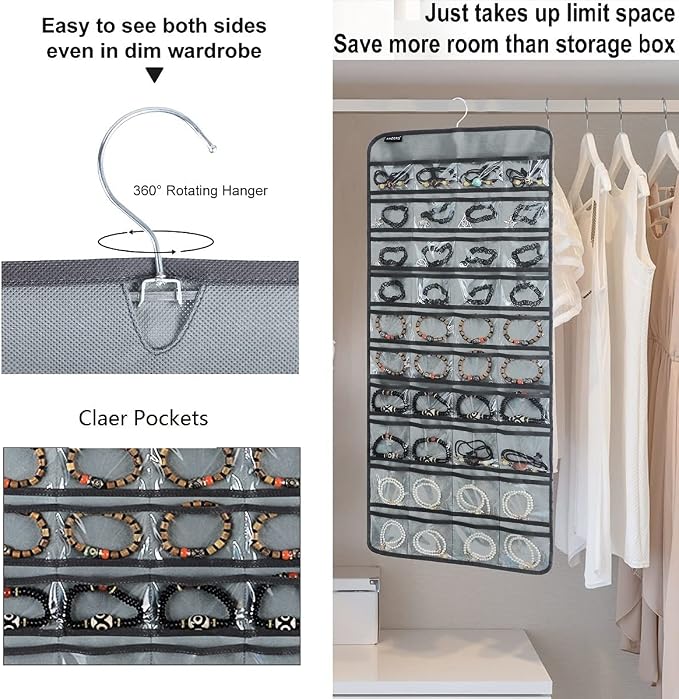 80 Pockets Hanging Jewelry Organizer - Image 5