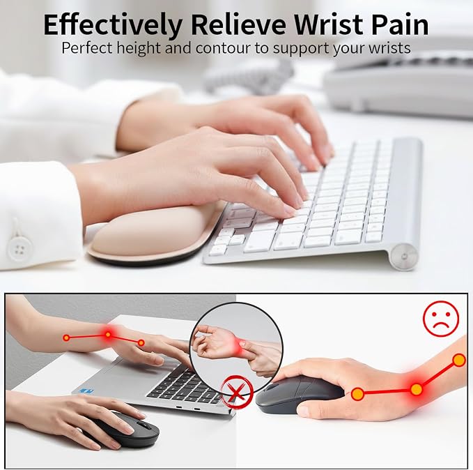 Bloss 2 Wrist Rest Support for Mouse Pad & Keyboard Set, Ergonomic Design Wrist - Image 3