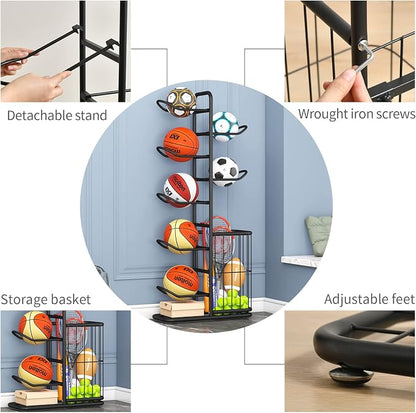 7-Ball Sports Equipment Storage Rack - Image 4