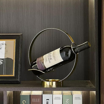 GeLive Gold Wine Bottle Holder Single Bottle Display Stand Freestanding Wine - Image 2