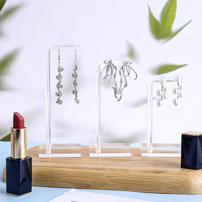 Xthrotsenk 3Pcs Acrylic Earring Display Holder Clear Jewelry Stand Earring - Image 4