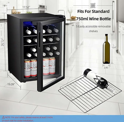 Antarctic Star 16 Bottle Wine Cooler Beverage Refrigerator Small Mini Wine - Image 3