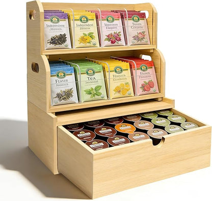 3-Layer Stackable Bamboo Tea Bag Organizer - Image 8