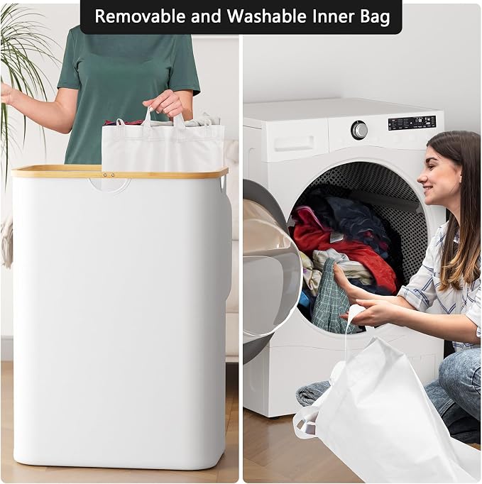 SpaceAid Double Laundry Hamper 2 Section - Image 4