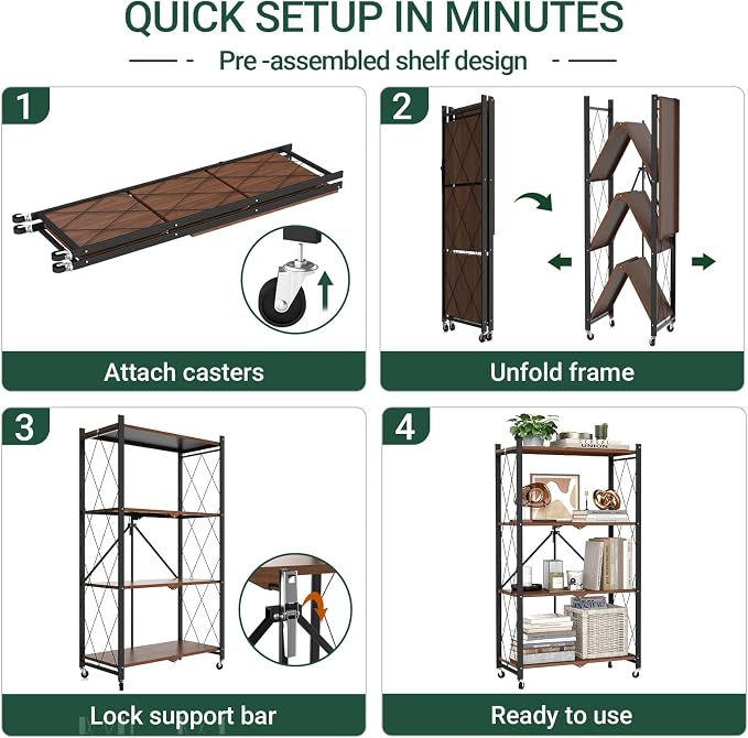 black leopard 4-Tier Foldable Shelf - Image 6