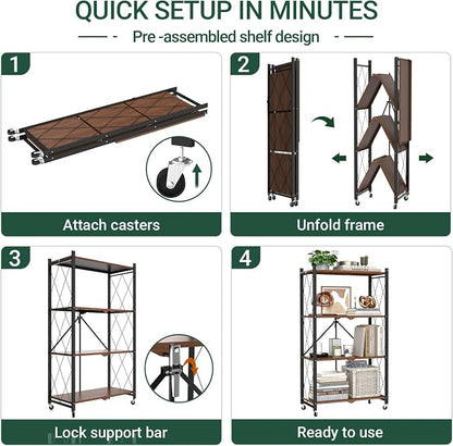 black leopard 4-Tier Foldable Shelf - Image 6