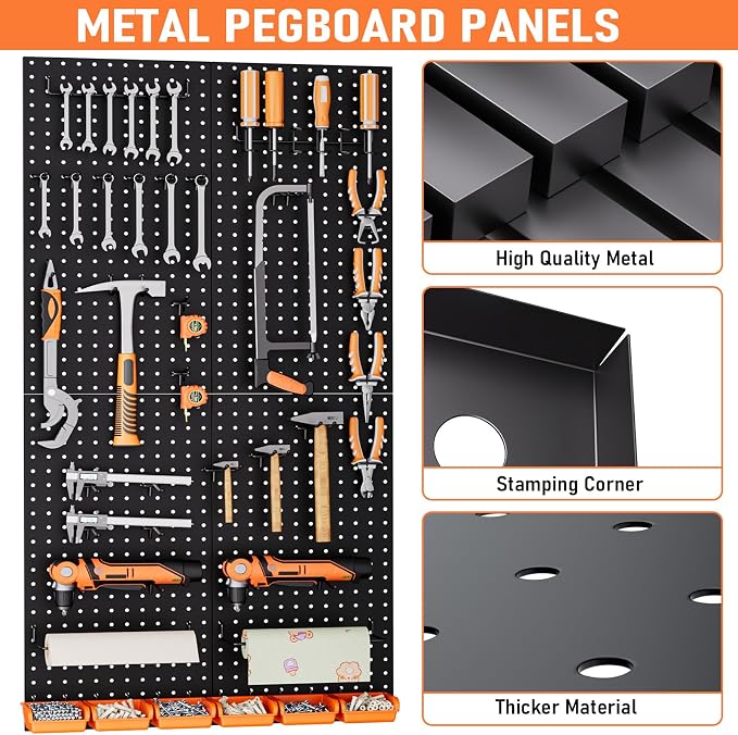 INCLY 48x24 Inch Metal Peg Board Kit - Image 4