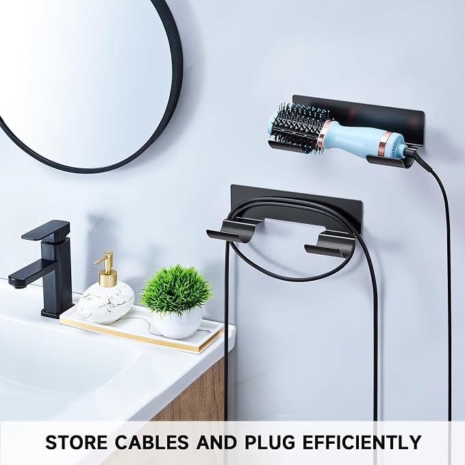 2 PCS Hair Straightener Holder Wall Mount Curling Iron Holder, Hair Dryer - Image 5