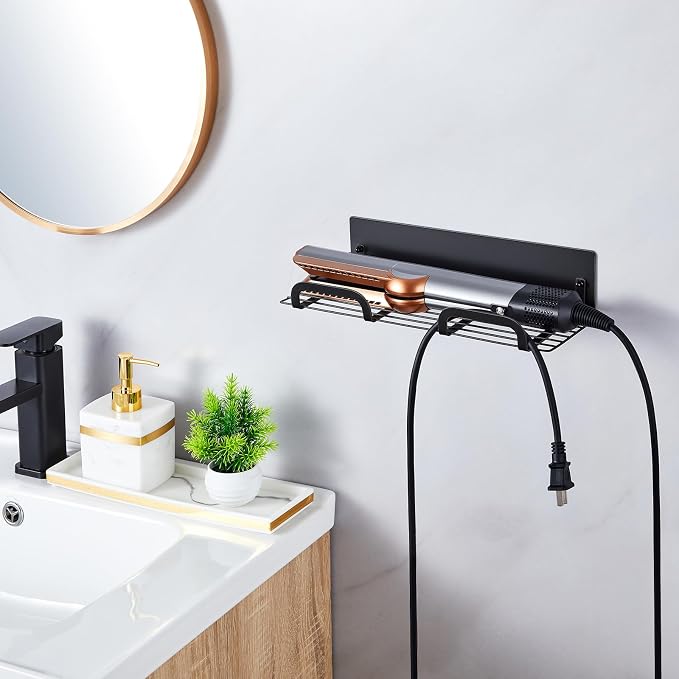 Straighteners Holder Wall Mounted Metal Hair Dryer Holder - Image 2
