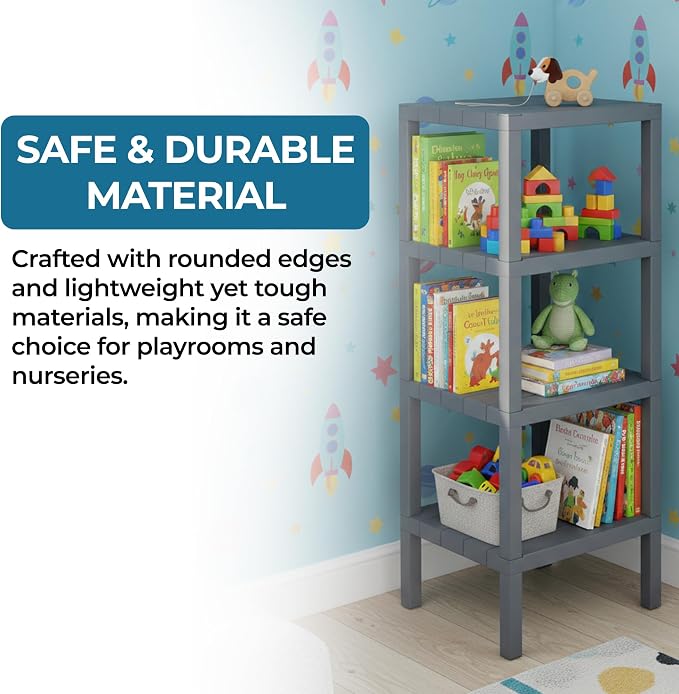 Honey-Can-Do 4-Tier Plastic Storage Shelf, Freestanding, closet or office - Image 5