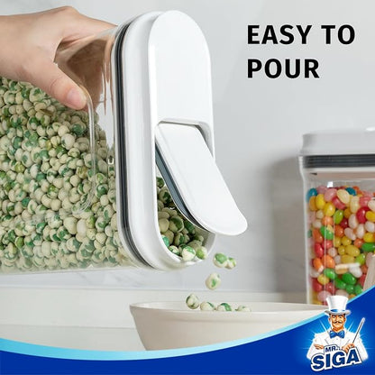 MR.SIGA Airtight Cereal Dispenser Set, Storage Containers - Image 3