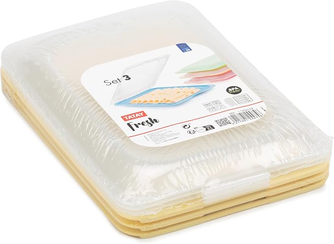 TATAY Cold Meat Containers for Fridge | Set of 3 Standard | Fridge Storage | - Image 4