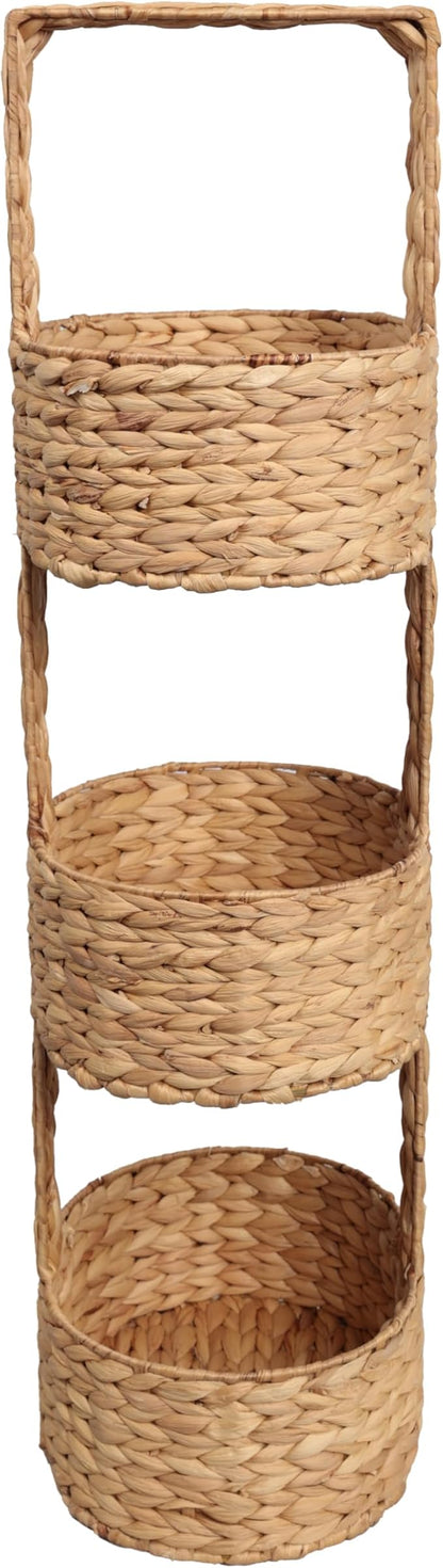 happimess Riverbend 3-Tier Water Hyacinth Storage Tower 35.5", Natural | - Image 8