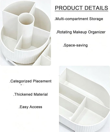 360 Rotating Makeup Organizer for Vanity Large Capacity Cosmetic Organizers - Image 3