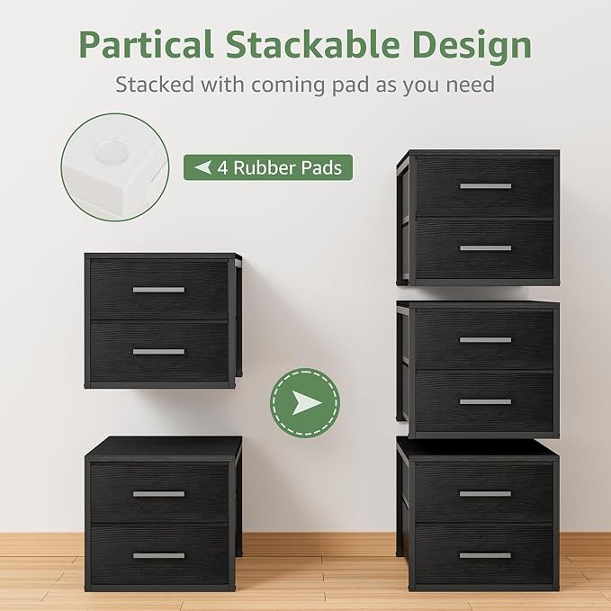 BOLUO Stackable Storage Drawers Narrow Closet Organizers and Storage Fabric - Image 4