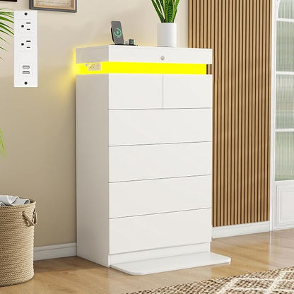 Vipbear 48.4" Tall White Dresser by VipbearLiving