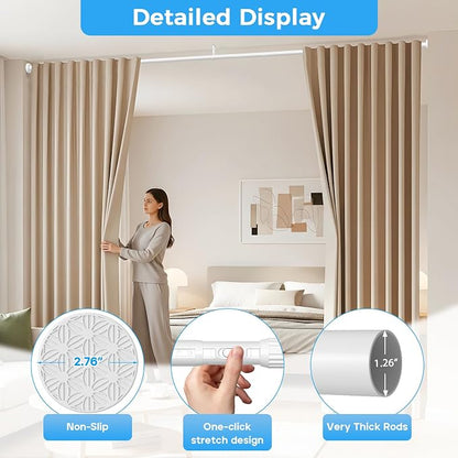 AIZESI 41-165 Inch Heavy Duty Tension Curtain Rod - Image 6