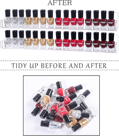 6Pcs/Set Acrylic Nail Polish Rack Wall Mounted, Lipstick Essential Oil Bottle - Image 4