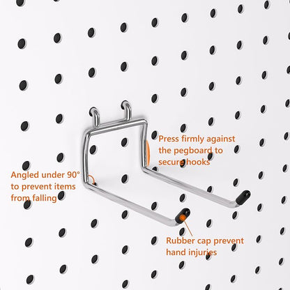 FRIMOONY Heavy Duty Pegboard Hooks 30 Pack, 4 Inch Long, Fitting 1/4 Inch - Image 4