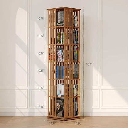 XIMN 360° Rotating Bamboo CD/DVD Shelf - Image 3