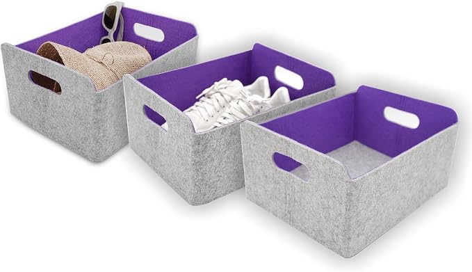 Welaxy Storage Baskets Felt Foldable Storage Cube bin Shelf Bins Organizer Felt by Welaxy