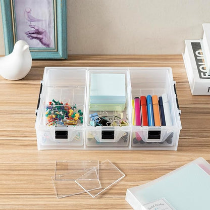 MyGift Single Add-on Tray for 11 Inch Clear Arts and Crafts Stackable Storage by MyGiftHome