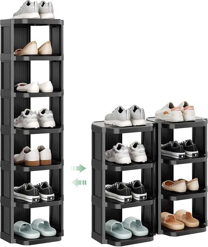 Kitstorack 8-Tier Vertical Plastic Shoe Rack, Freestanding Stackable Storage by Kitstorack