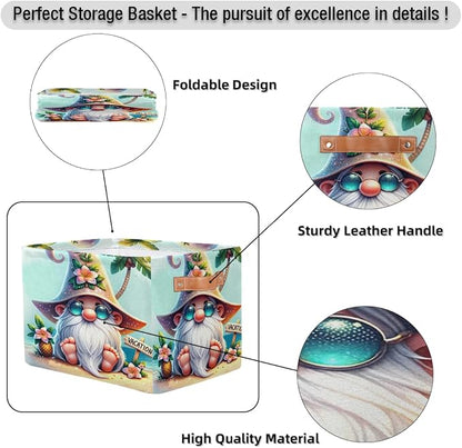 Pardick Summer Gnome Cute Basket Storage Bins Large Fabric Toys Storage Cube Box - Image 6