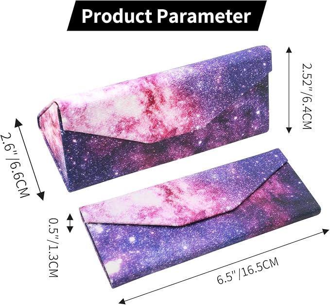 Foldable Glasses Case, Magnetic PU Leahter Sunglasses Case, Cute Hard Shell - Image 6