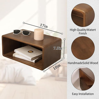 Floating Nightstand, Wall Mounted Bedside Shelf, Handmade Bedroom Furniture - Image 2