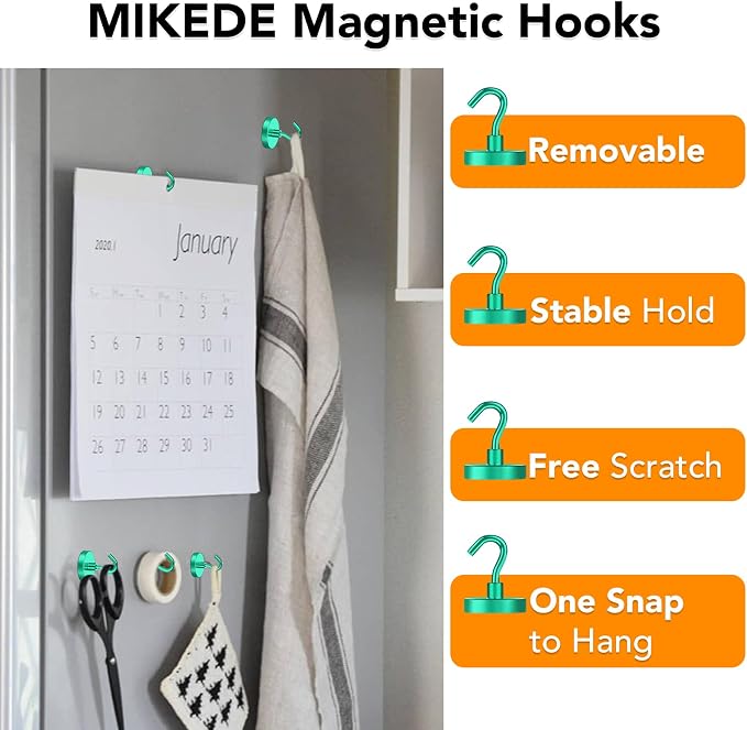MIKEDE Magnetic Hooks Heavy Duty, 170LB Strong Magnet - Image 2