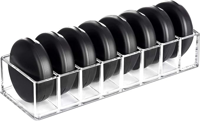 HBlife Clear Acrylic Makeup Compact Organizer, 8 Spaces Vanity Organizer Stand by HBlife