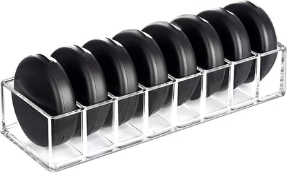 HBlife Clear Acrylic Makeup Compact Organizer, 8 Spaces Vanity Organizer Stand by HBlife